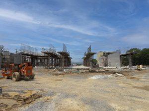 Smoky Mountain Commercial Concrete, Pillars from the Compass Hotel Pigeon Forge - Steep grade foundations, retaining walls Smoky Mountains, commercial concrete footers, Sevier County concrete, Gatlinburg site prep, concrete chemical resistance, PSI, air-entrainment, hydrostatic pressure, Pigeon Forge construction, East Tennessee concrete repair.